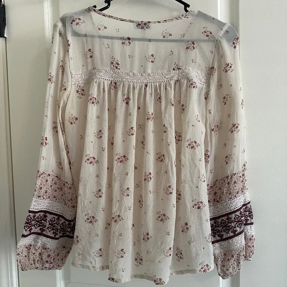 Joie Joleta 100% Silk, Floral Print Embroidered Lace Trim Blouse / Top XS - Picture 5 of 11